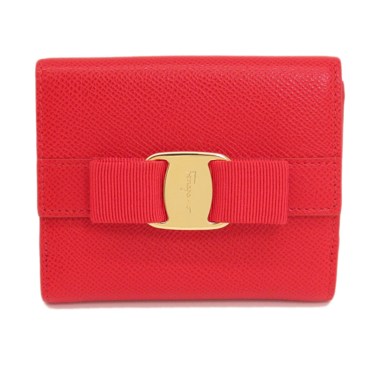 Salvatore Ferragamo   Bifold Wallet with Coin Pocket Vara ribbon Leather Ladies