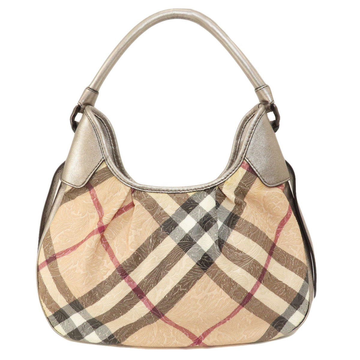 BURBERRY Nova Check Flower Emboss Handbag PVC Ladies [Used]