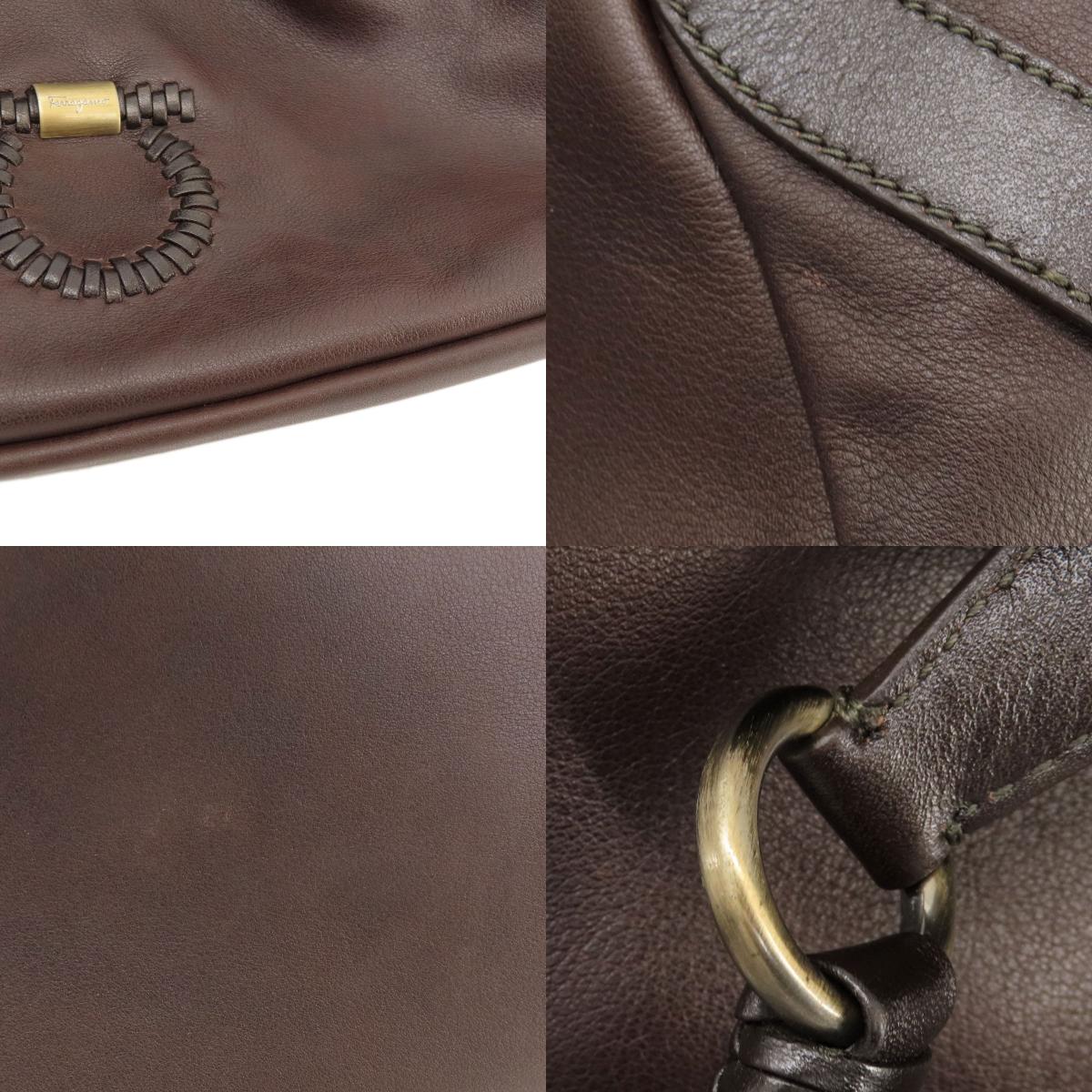 Salvatore Ferragamo Gancini 2WAY Handbag Leather Ladies [Used]