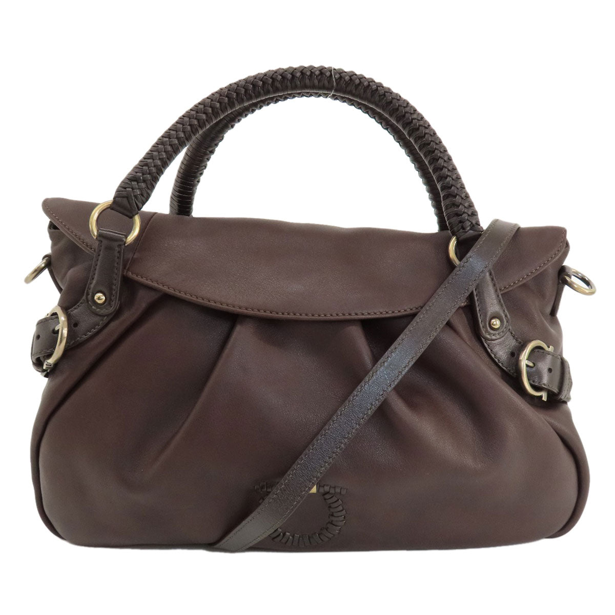 Salvatore Ferragamo Gancini 2WAY Handbag Leather Ladies [Used]