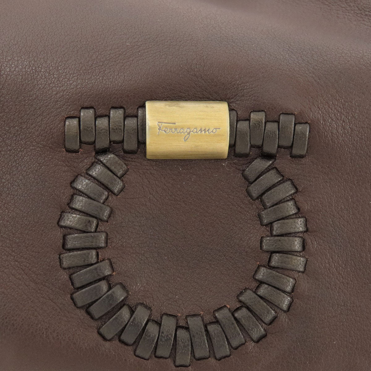 Salvatore Ferragamo Gancini 2WAY Handbag Leather Ladies [Used]