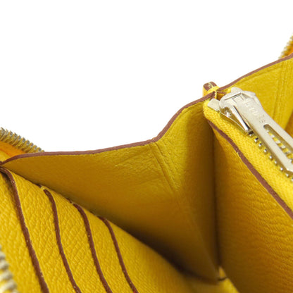 HERMES   Long wallet (with coin pocket) Azap Silk-in Long Yellow SilverHardware Epsom Ladies