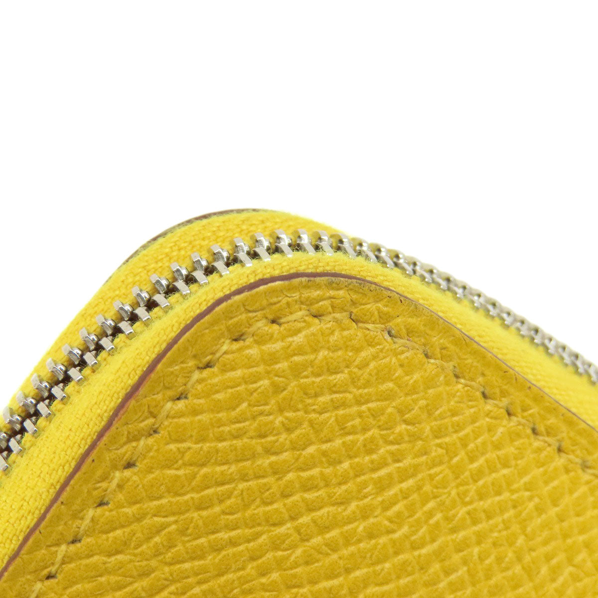 HERMES   Long wallet (with coin pocket) Azap Silk-in Long Yellow SilverHardware Epsom Ladies