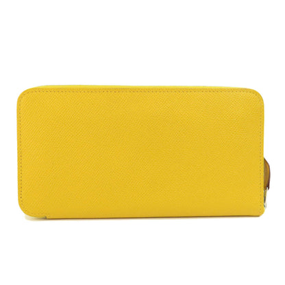 HERMES   Long wallet (with coin pocket) Azap Silk-in Long Yellow SilverHardware Epsom Ladies