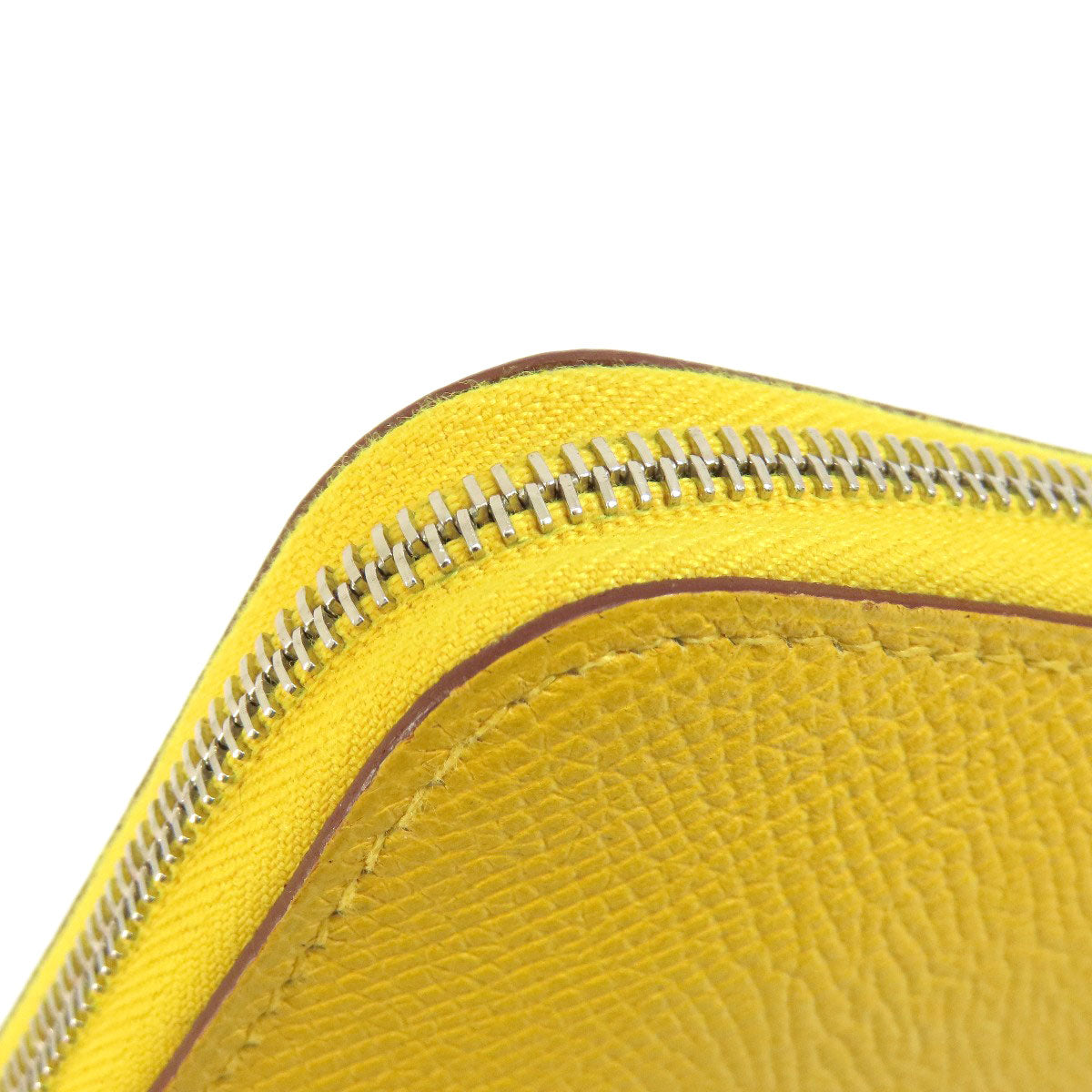 HERMES   Long wallet (with coin pocket) Azap Silk-in Long Yellow SilverHardware Epsom Ladies