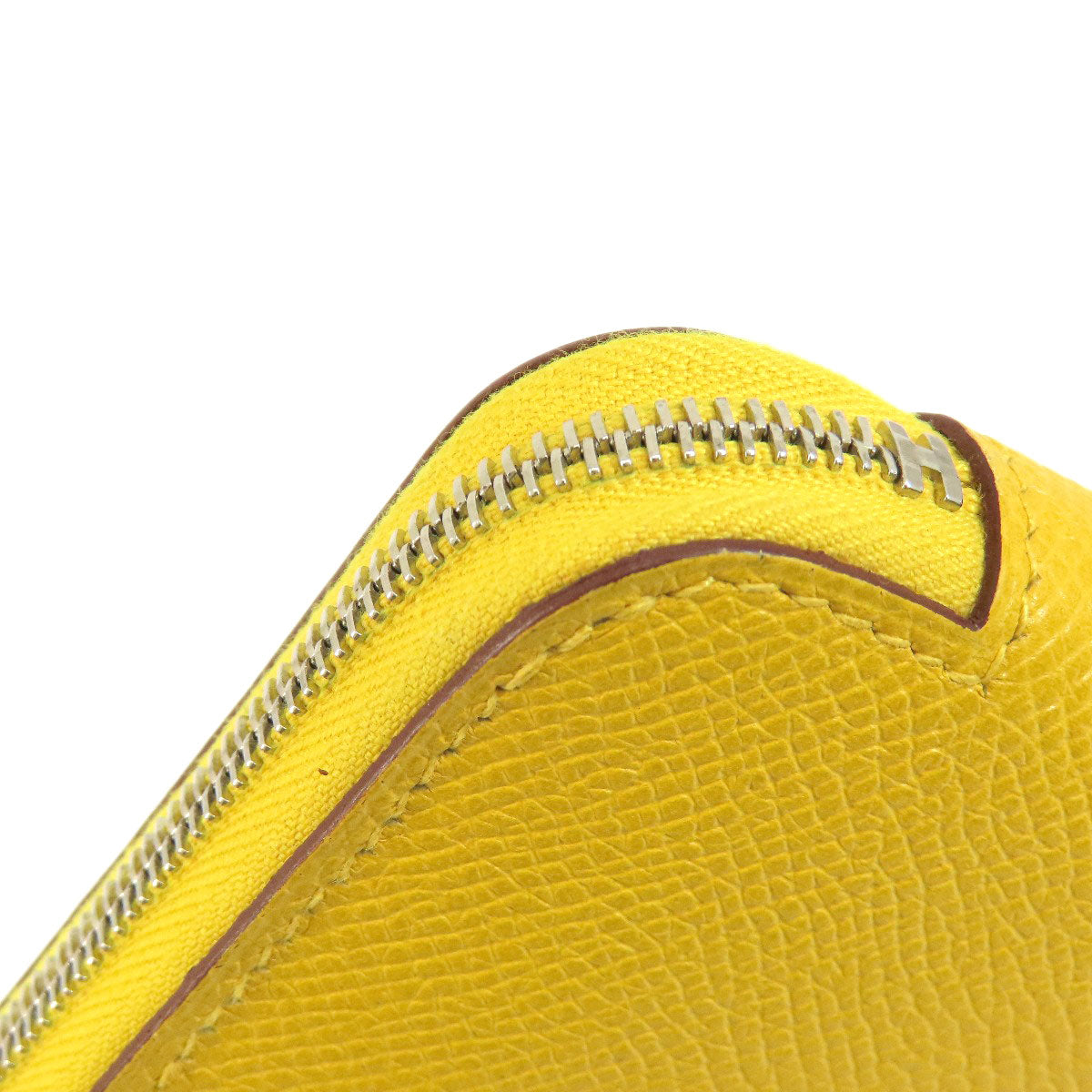 HERMES   Long wallet (with coin pocket) Azap Silk-in Long Yellow SilverHardware Epsom Ladies