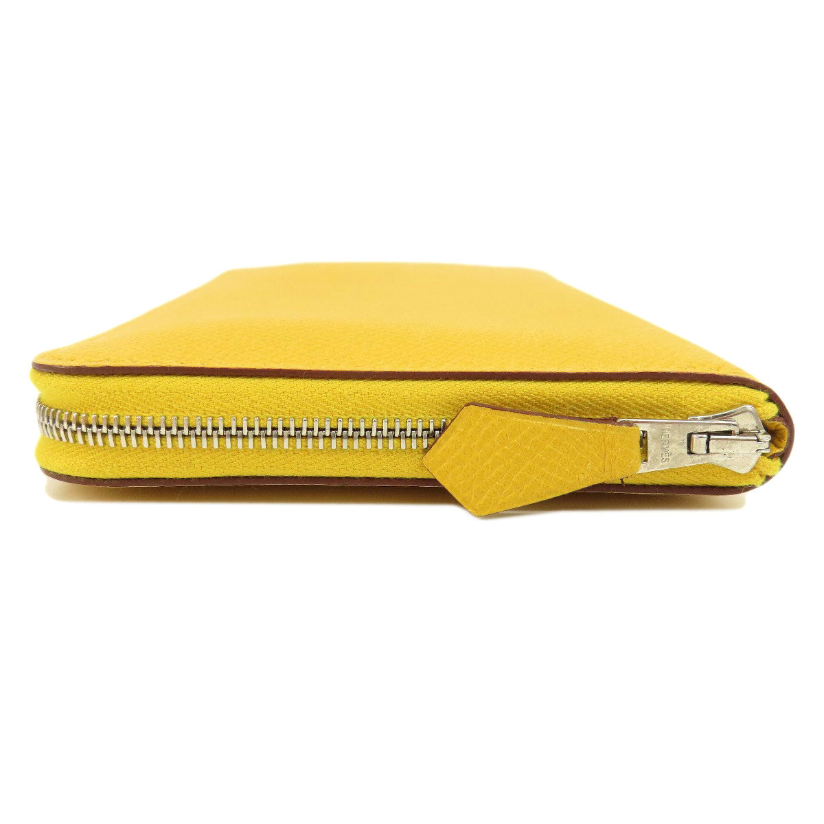 HERMES   Long wallet (with coin pocket) Azap Silk-in Long Yellow SilverHardware Epsom Ladies