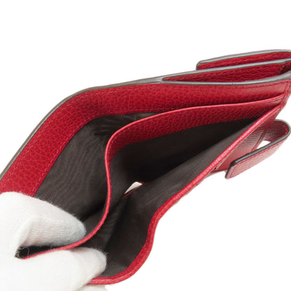 GUCCI 449405 Interlocking G outlet Bifold Wallet with Coin Pocket Leather Ladies [Used]