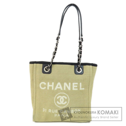 CHANEL   Tote Bag Deauville SilverHardware Canvas Ladies