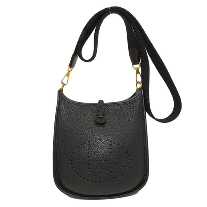 HERMES   Shoulder Bag EvelyneTPM Black Black GoldHardware Taurillon Clemence Ladies