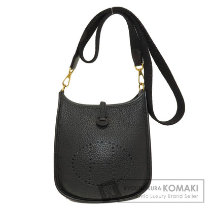 HERMES   Shoulder Bag EvelyneTPM Black Black GoldHardware Taurillon Clemence Ladies