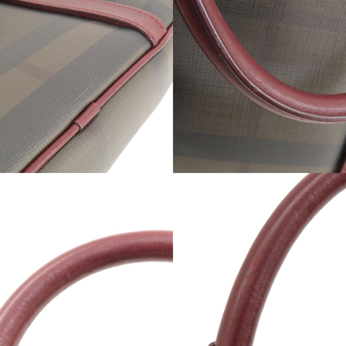 バーバリー チェック柄 2WAY ハンドバッグ PVC/レザー レディース 【中古】【BURBERRY】