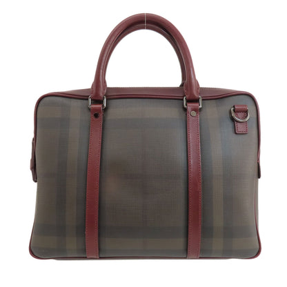 バーバリー チェック柄 2WAY ハンドバッグ PVC/レザー レディース 【中古】【BURBERRY】