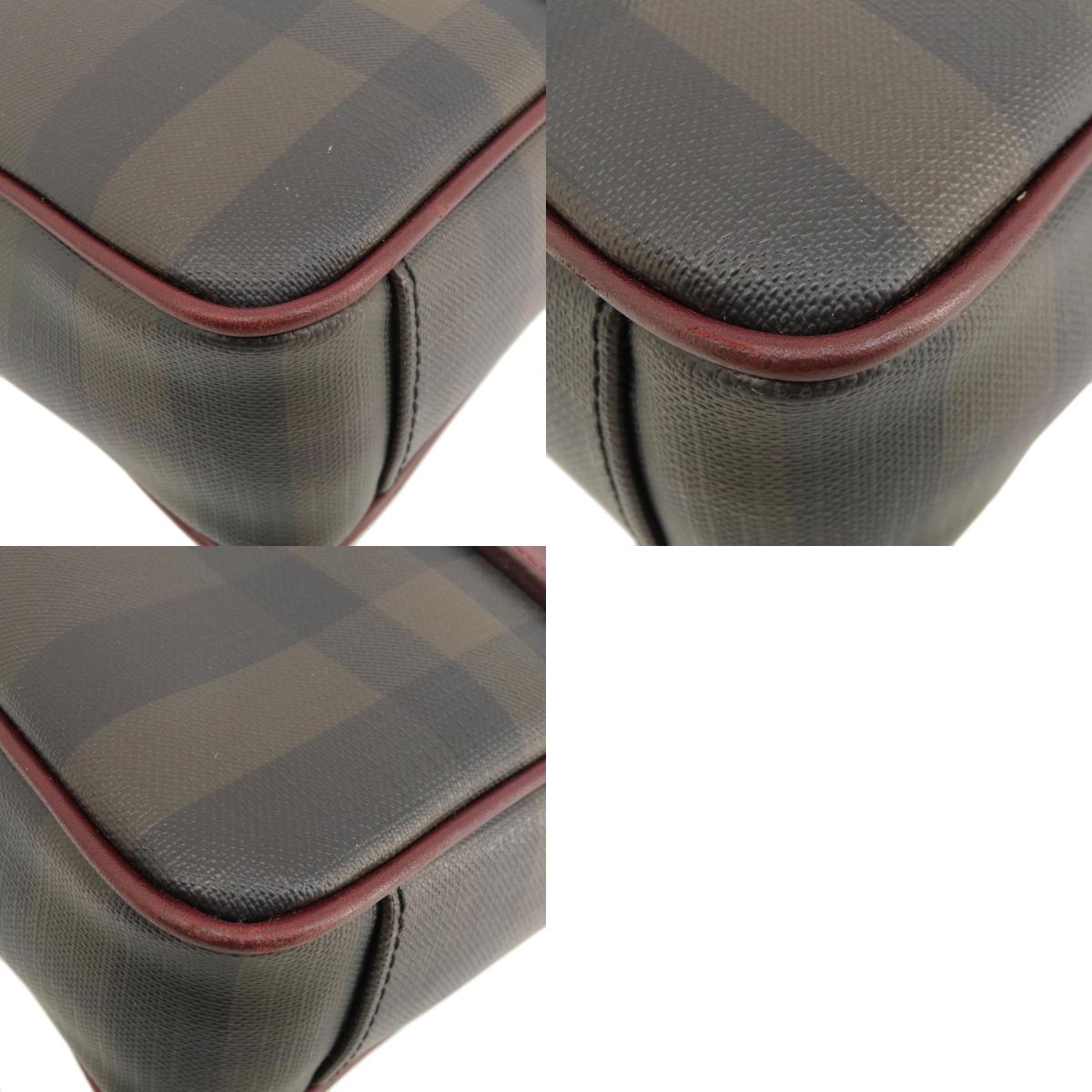 バーバリー チェック柄 2WAY ハンドバッグ PVC/レザー レディース 【中古】【BURBERRY】