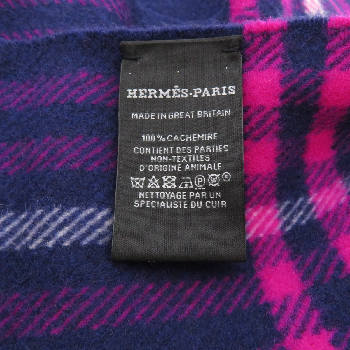 HERMES   Scarf Checkpattern Cashmere Ladies