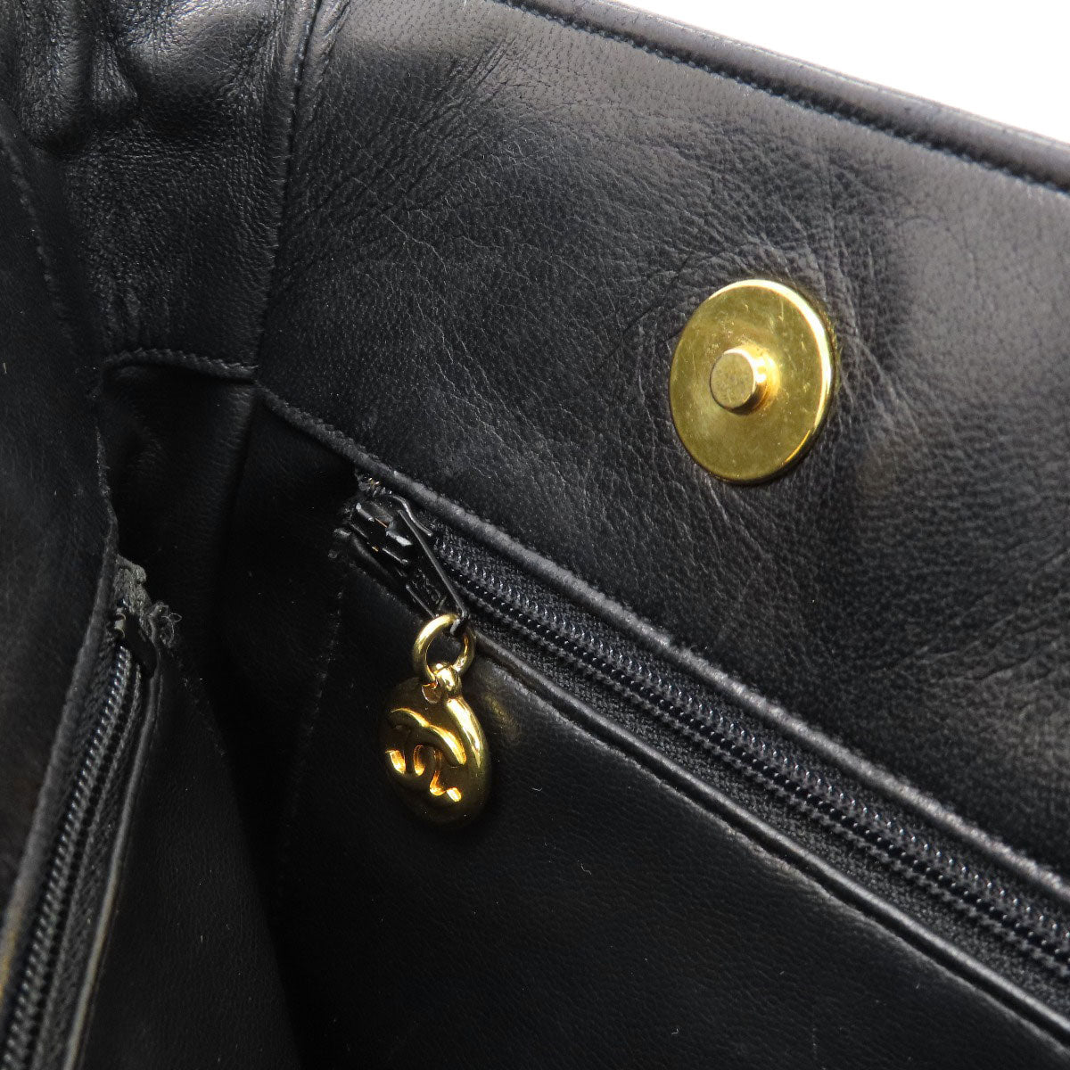 CHANEL   Tote Bag COCO Mark Studs GoldHardware Lambskin Ladies