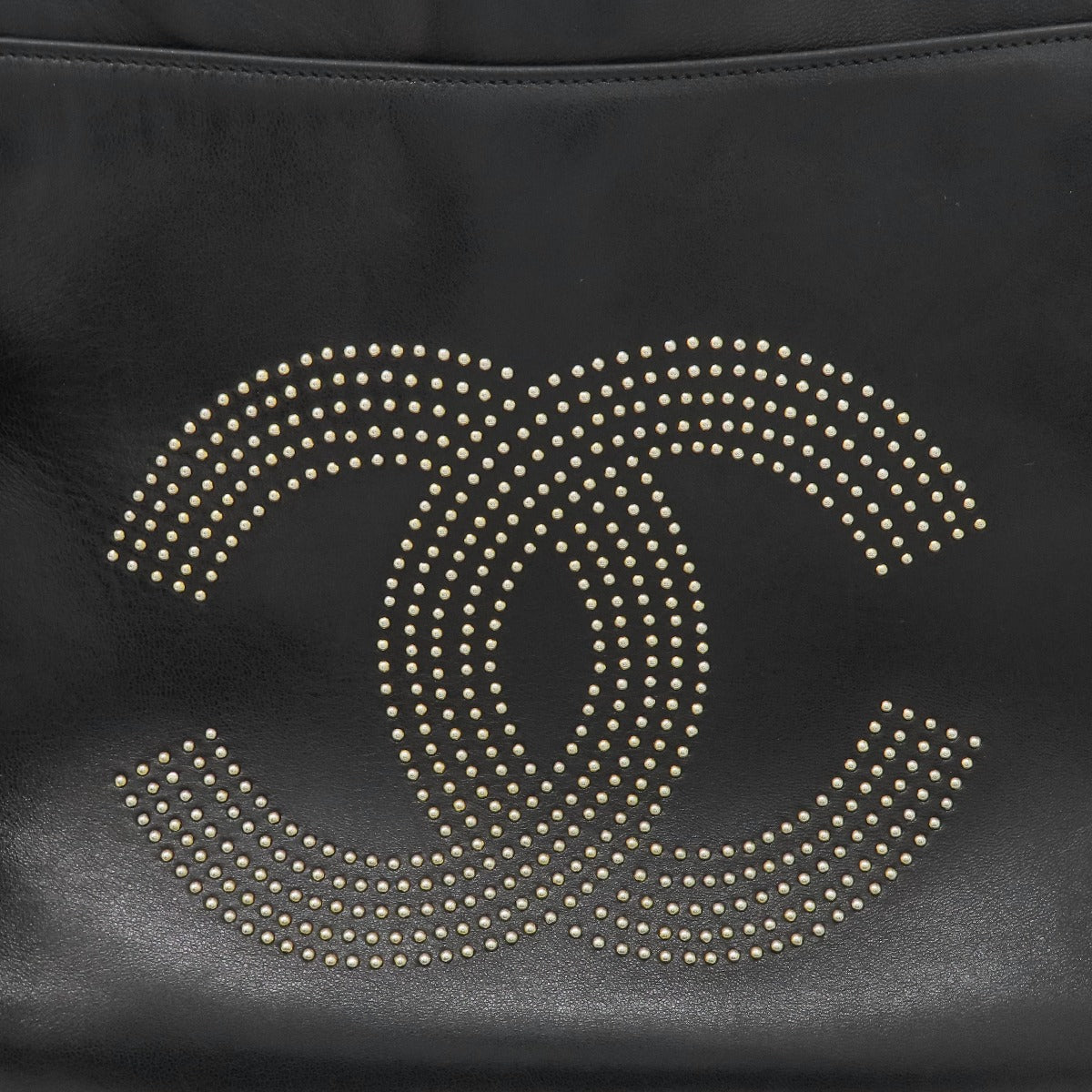 CHANEL   Tote Bag COCO Mark Studs GoldHardware Lambskin Ladies