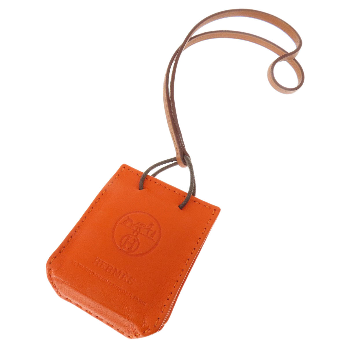 HERMES   key ring Back Charm Sac Orange Fu Agneau Milo Ladies