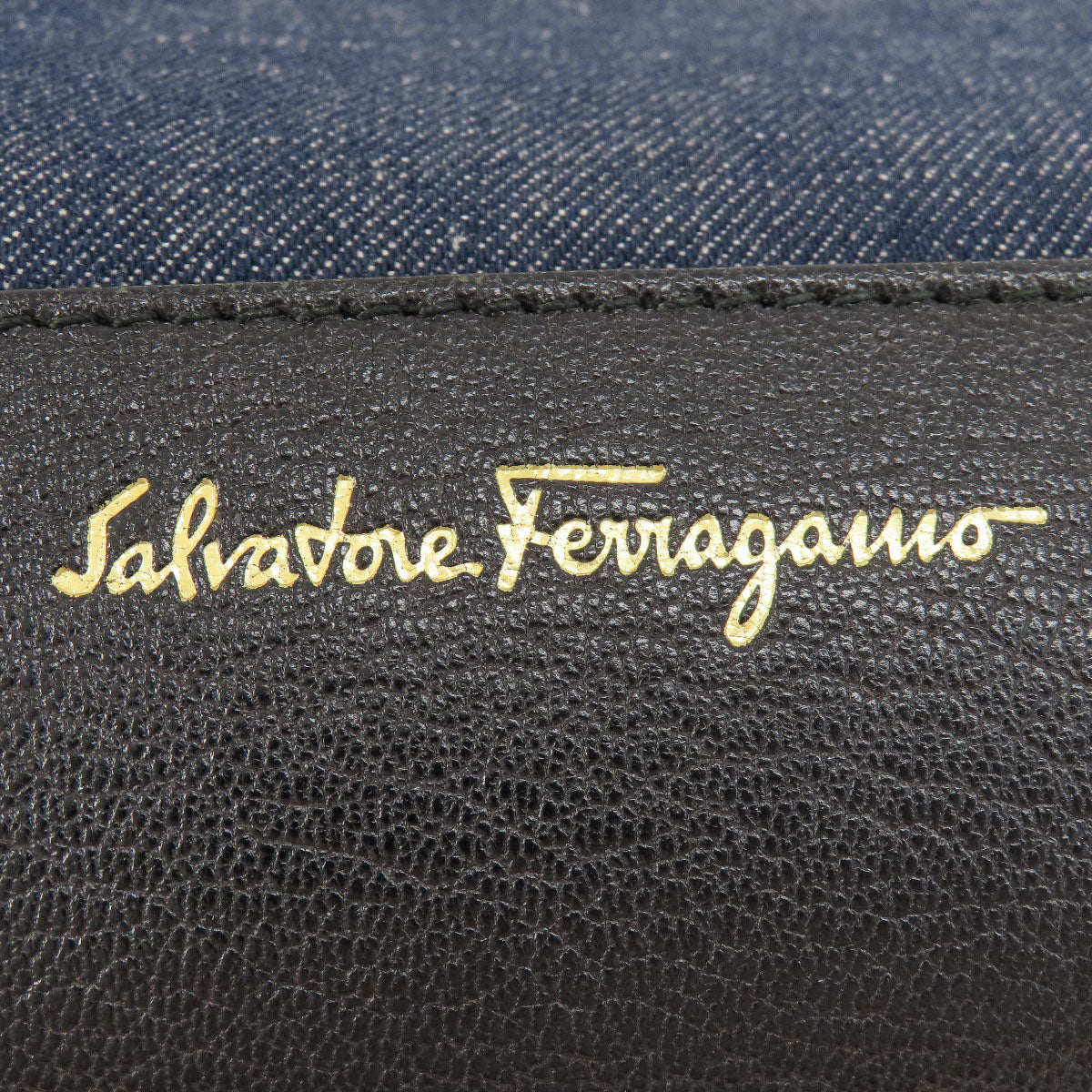 Salvatore Ferragamo   Tote Bag Amy GanciniHardware Denim LeatherLadies