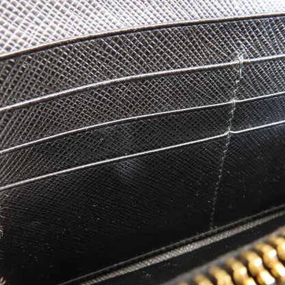 PRADA Logo Safiano Long wallet (with coin pocket) Leather Ladies [Used]