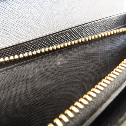 PRADA Logo Safiano Long wallet (with coin pocket) Leather Ladies [Used]