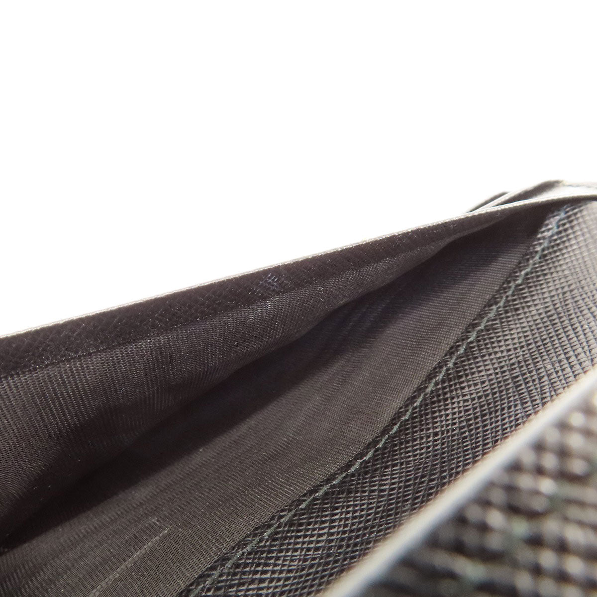 PRADA Logo Safiano Long wallet (with coin pocket) Leather Ladies [Used]