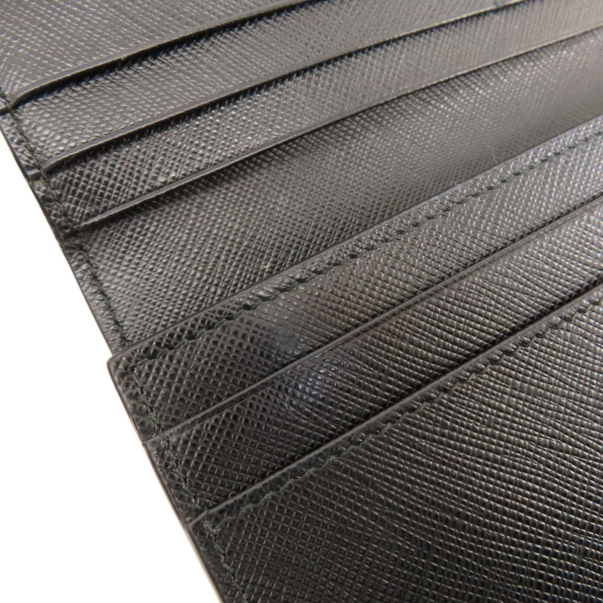 PRADA Logo Safiano Long wallet (with coin pocket) Leather Ladies [Used]