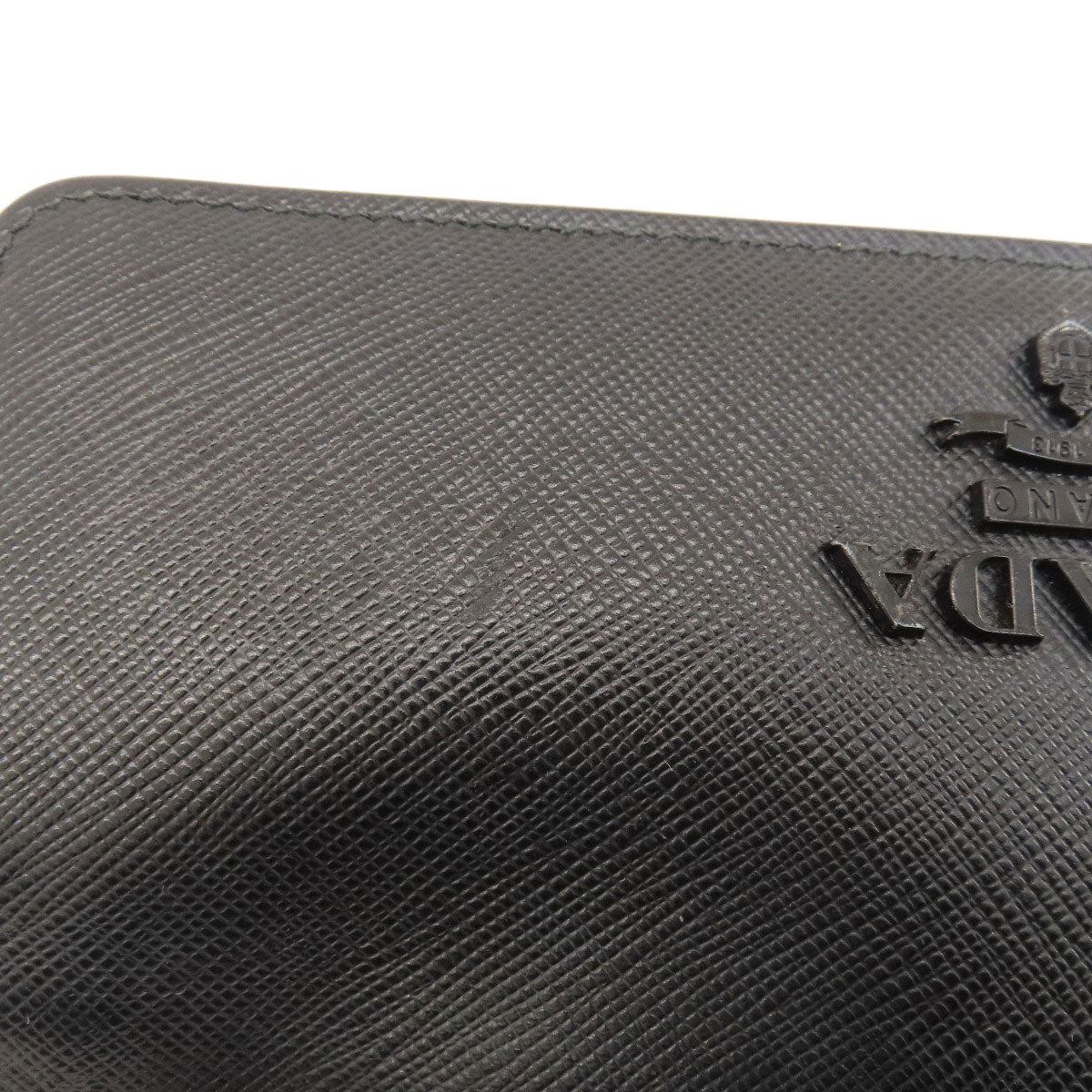 PRADA Logo Safiano Long wallet (with coin pocket) Leather Ladies [Used]