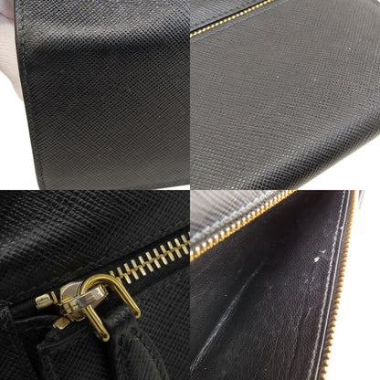 PRADA Logo Safiano Long wallet (with coin pocket) Leather Ladies [Used]