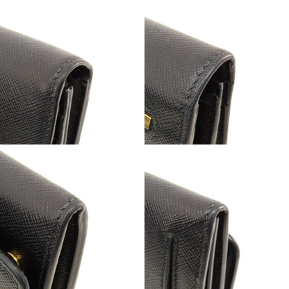 PRADA Logo Safiano Long wallet (with coin pocket) Leather Ladies [Used]