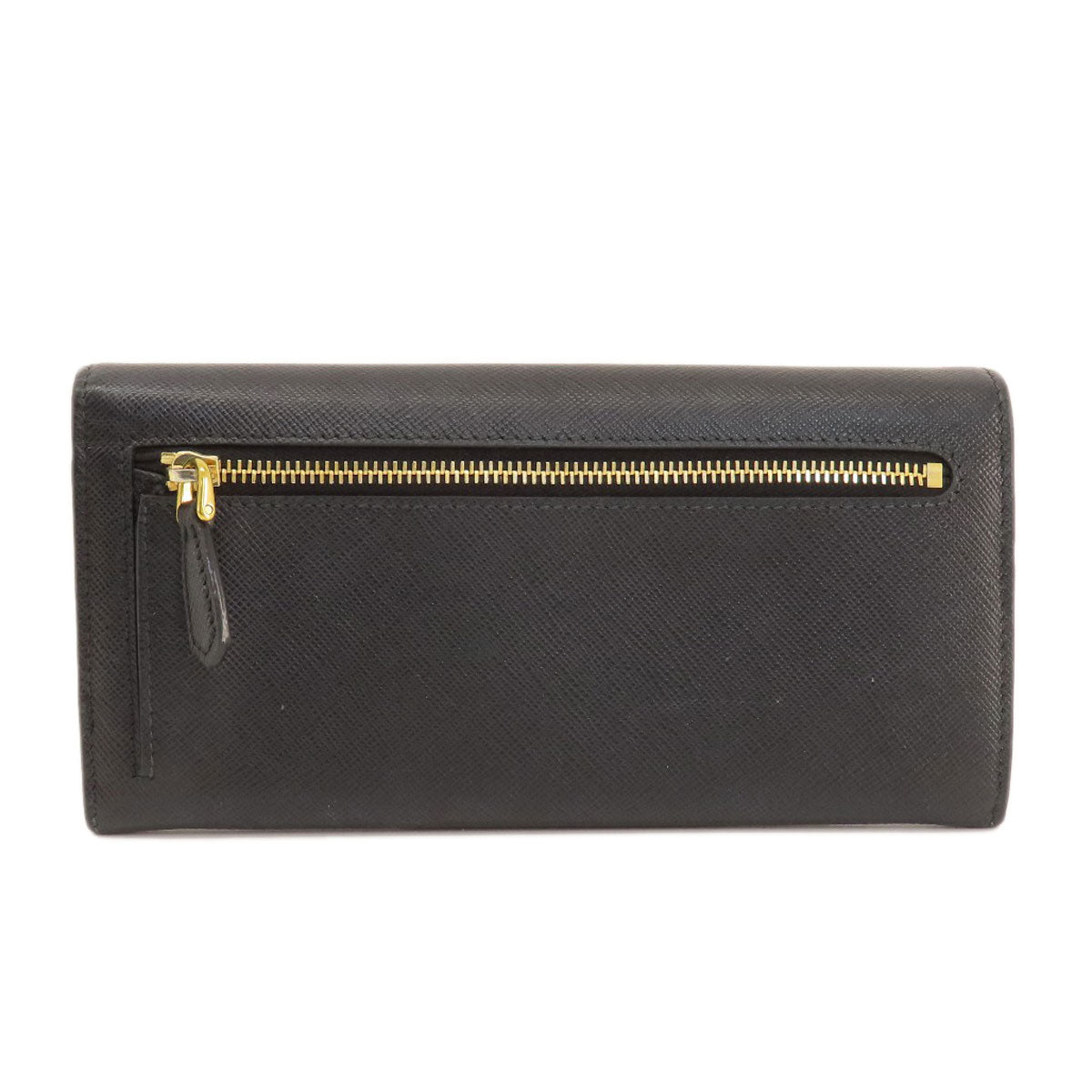 PRADA Logo Safiano Long wallet (with coin pocket) Leather Ladies [Used]