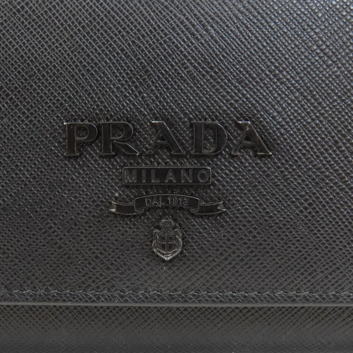 PRADA Logo Safiano Long wallet (with coin pocket) Leather Ladies [Used]