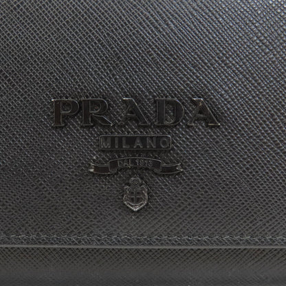 PRADA Logo Safiano Long wallet (with coin pocket) Leather Ladies [Used]