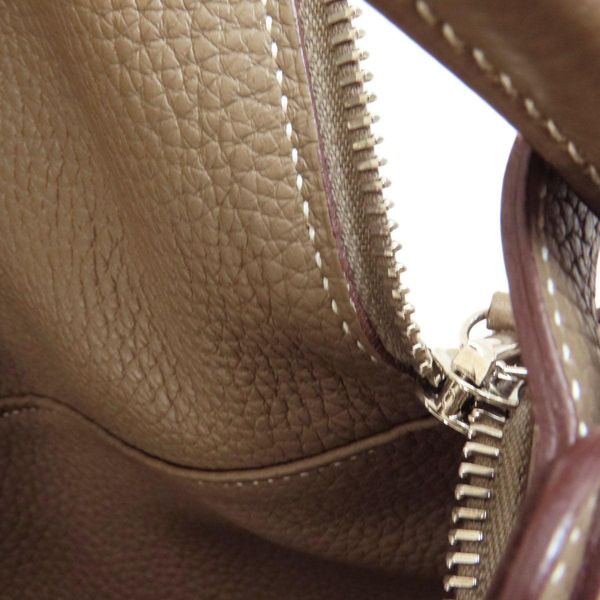 HERMES Lindy 30 Etoupe Etoupe SilverHardware Handbag Taurillon Clemence Ladies [Used]