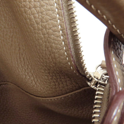 HERMES Lindy 30 Etoupe Etoupe SilverHardware Handbag Taurillon Clemence Ladies [Used]