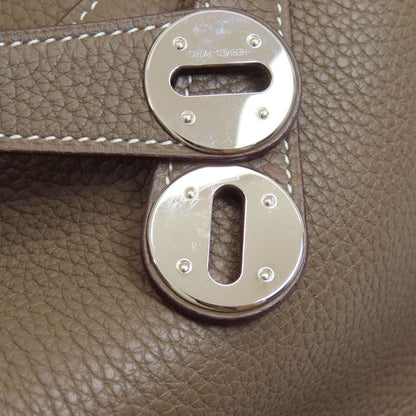 HERMES   Handbag Lindy 30 Etoupe Etoupe SilverHardware Taurillon Clemence Ladies