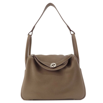 HERMES Lindy 30 Etoupe Etoupe SilverHardware Handbag Taurillon Clemence Ladies [Used]