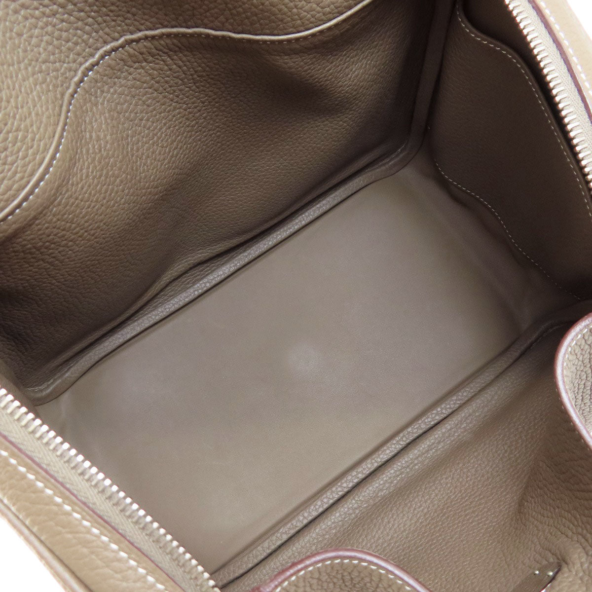 HERMES Lindy 30 Etoupe Etoupe SilverHardware Handbag Taurillon Clemence Ladies [Used]