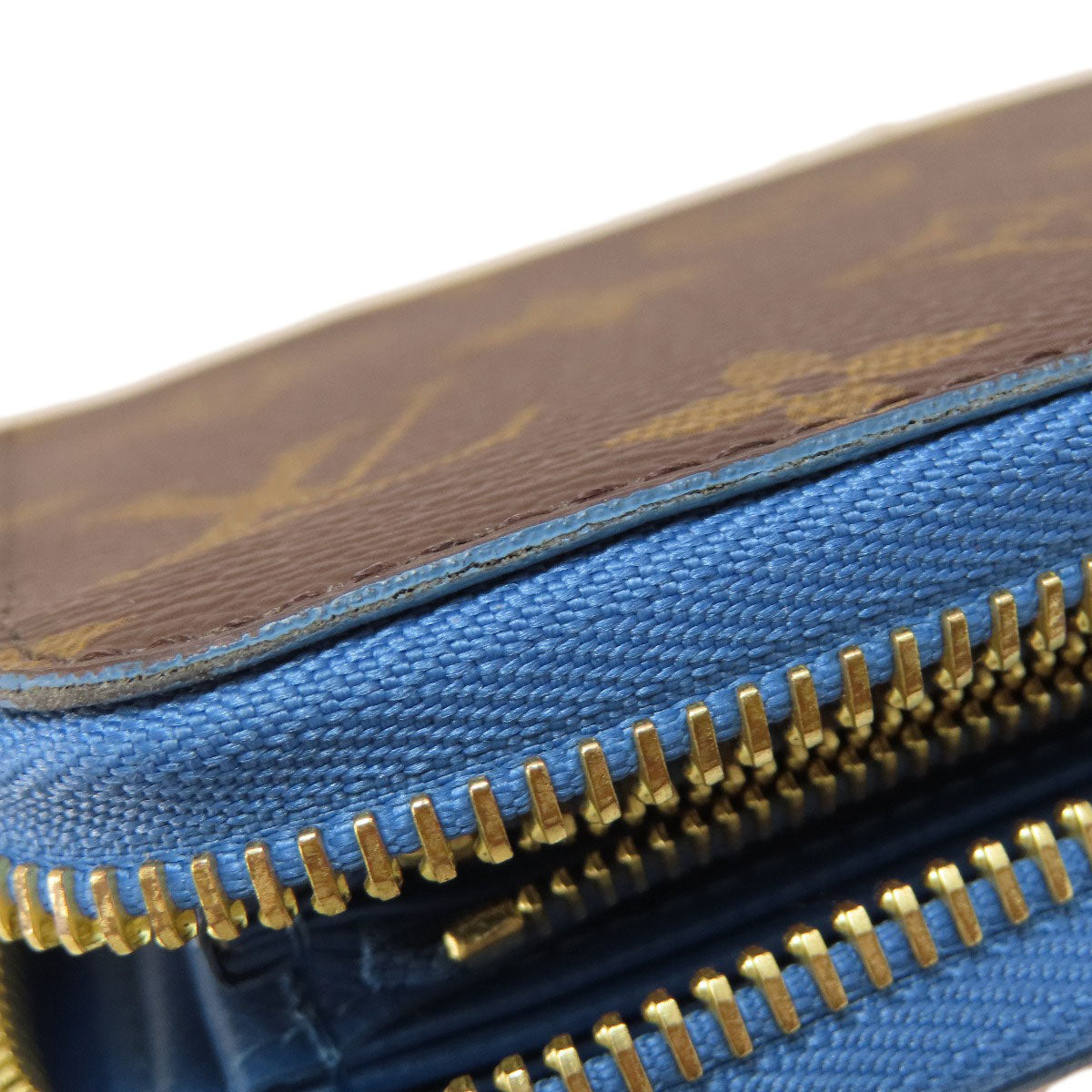 LOUIS VUITTON M63894 Zippy Wallet Monogram Blue Jean Long wallet (with coin pocket) Monogram canvas Ladies [Used]