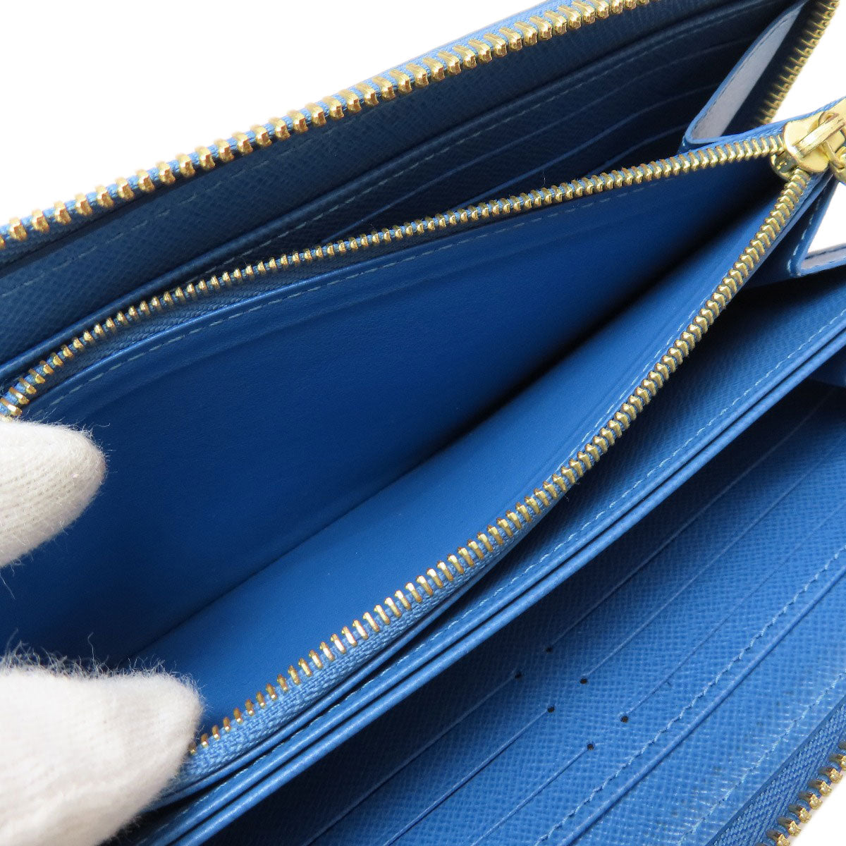 LOUIS VUITTON M63894 Zippy Wallet Monogram Blue Jean Long wallet (with coin pocket) Monogram canvas Ladies [Used]