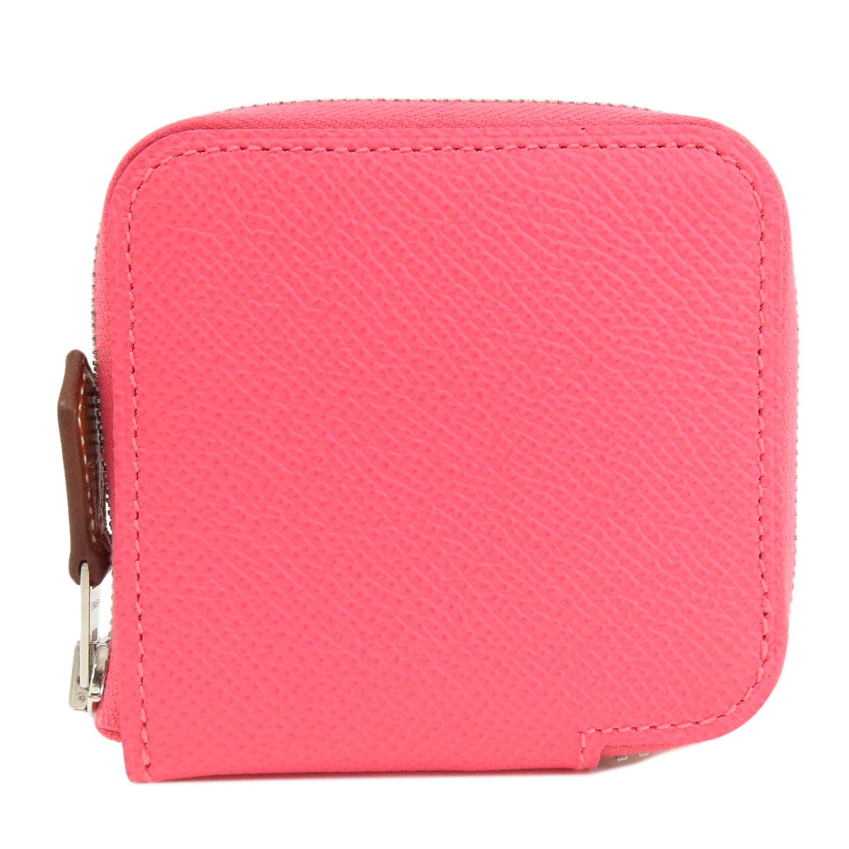 HERMES   coin purse Azap Silk-in Mini Rose Azare SilverHardware Epsom Ladies