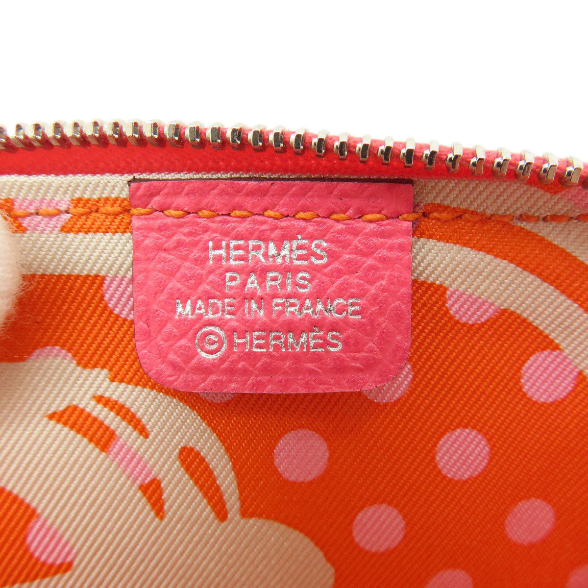 HERMES   coin purse Azap Silk-in Mini Rose Azare SilverHardware Epsom Ladies