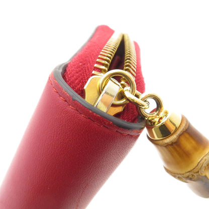 GUCCI 453158 Bamboo Long wallet (with coin pocket) Calf Ladies [Used]