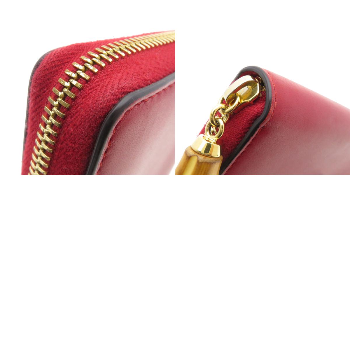 GUCCI 453158 Bamboo Long wallet (with coin pocket) Calf Ladies [Used]