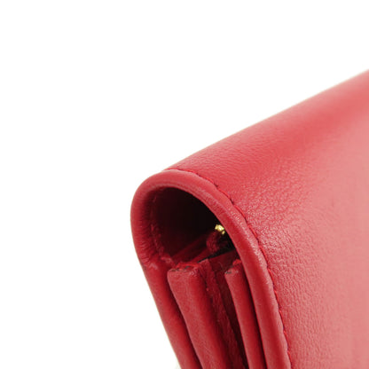 YVES SAINT LAURENT logo Long wallet (with coin pocket) Leather Ladies [Used]