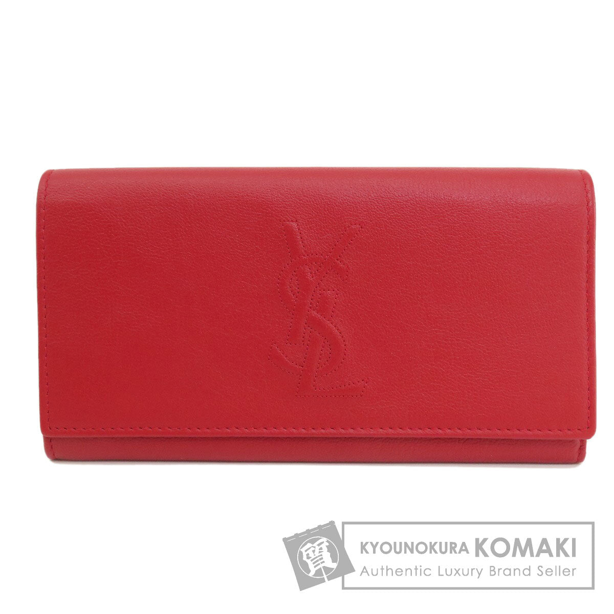 YVES SAINT LAURENT logo Long wallet (with coin pocket) Leather Ladies [Used]