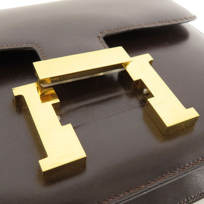 HERMES   Shoulder Bag Constance Brown GoldHardware Box calf Ladies