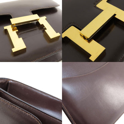 HERMES Constance Brown GoldHardware Shoulder Bag Box calf Ladies [Used]
