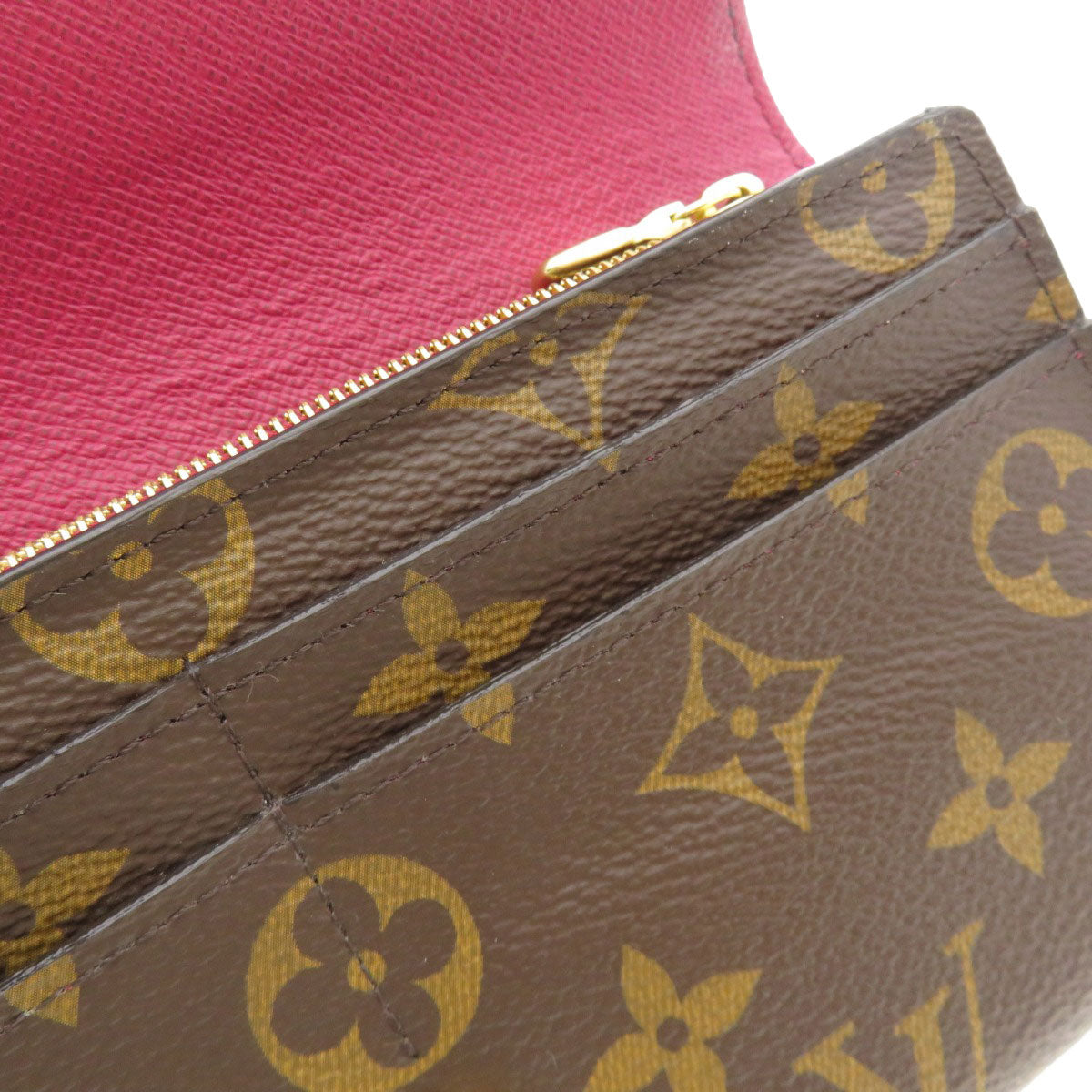 LOUIS VUITTON  M62234 Long wallet (with coin pocket) Portefeiulle Sara Monogram Fuchsia Monogram canvas Ladies