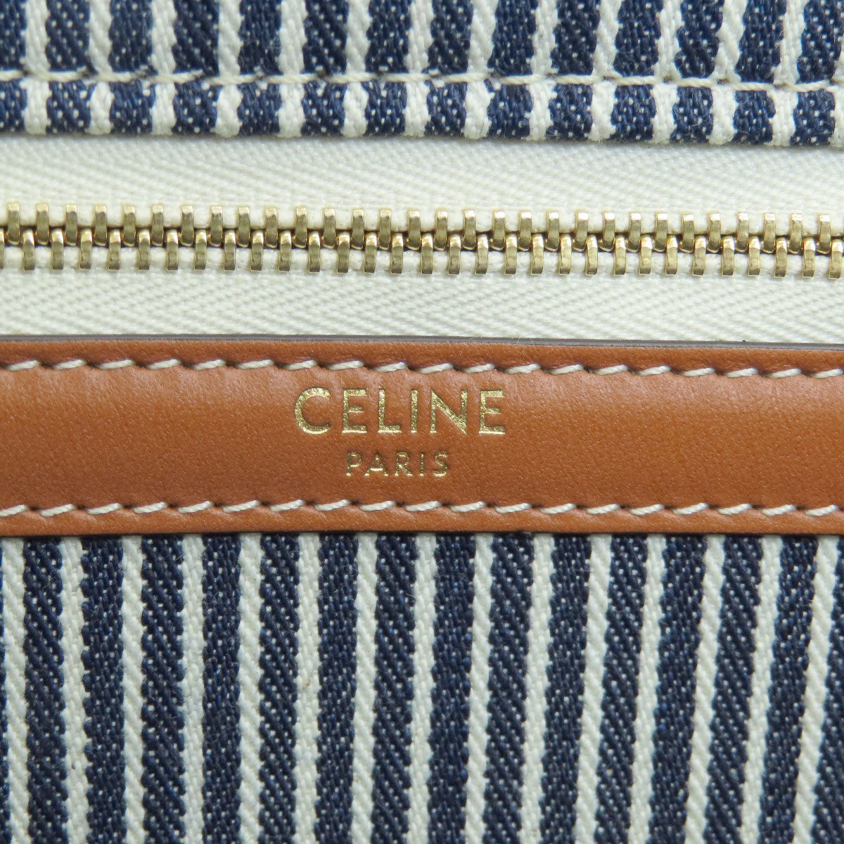 CELINE   Shoulder Bag Stripe Canvas Ladies